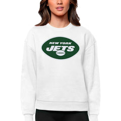 New York Jets Antigua Women's Victory Logo Pullover Sweatshirt - White Pullover