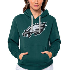 Philadelphia Eagles Antigua Women's Victory Logo Pullover Hoodie - Midnight Green Hoodies