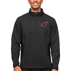 Arizona Cardinals Antigua Course Quarter-Zip Pullover Top - Heathered Black Pullover