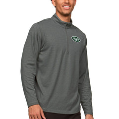 New York Jets Antigua Epic Quarter-Zip Pullover Top - Heathered Charcoal Pullover