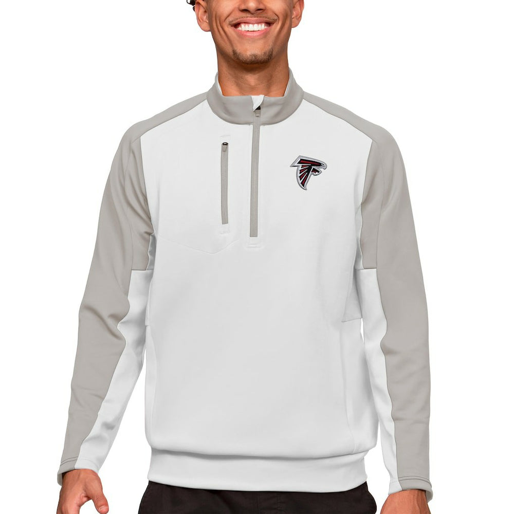 Atlanta Falcons Antigua Team Quarter-Zip Pullover Top - White Pullover