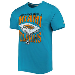 Miami Dolphins Homage Stadium Tri-Blend T-Shirt - Aqua T-shirts