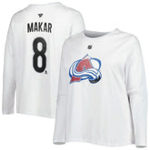 Colorado Avalanche Profile Women's Plus Size Distressed Printed Name & Number Long Sleeve T-Shirt - White | US 5014726