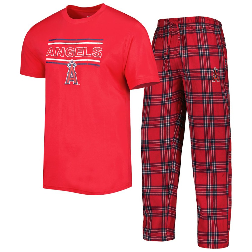 Los Angeles Angels Concepts Sport Badge Top & Pants Sleep Set - Red/Navy Tops