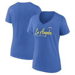 Los Angeles Chargers Women's Shine Time V-Neck T-Shirt - Powder Blue T-shirts