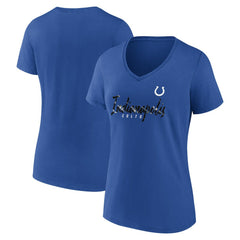 Indianapolis Colts Women's Shine Time V-Neck T-Shirt - Royal T-shirts