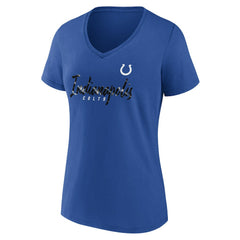 Indianapolis Colts Women's Shine Time V-Neck T-Shirt - Royal T-shirts