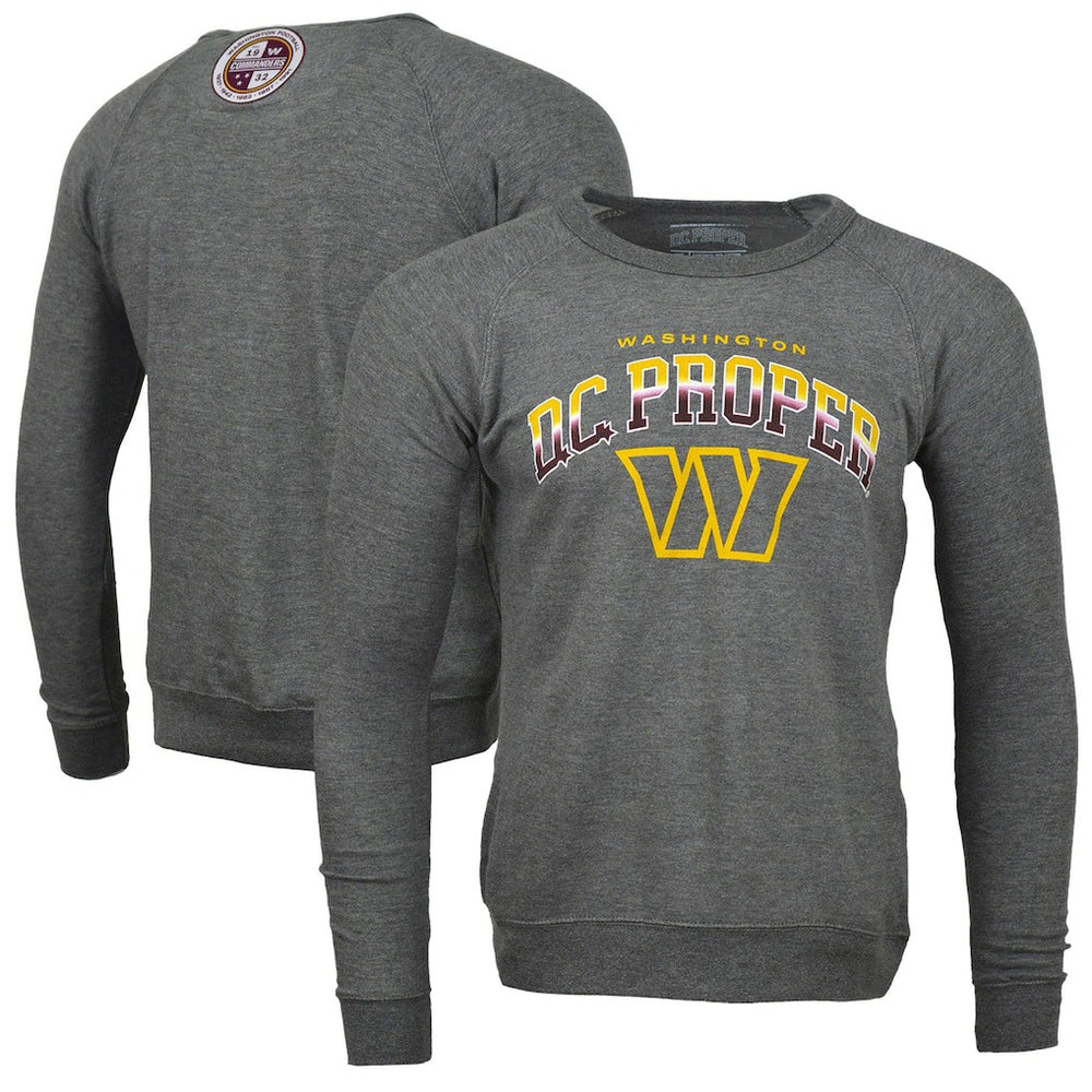 Washington Commanders DC PROPER Signature Raglan Vintage Pullover Sweatshirt - Heather Gray Pullover