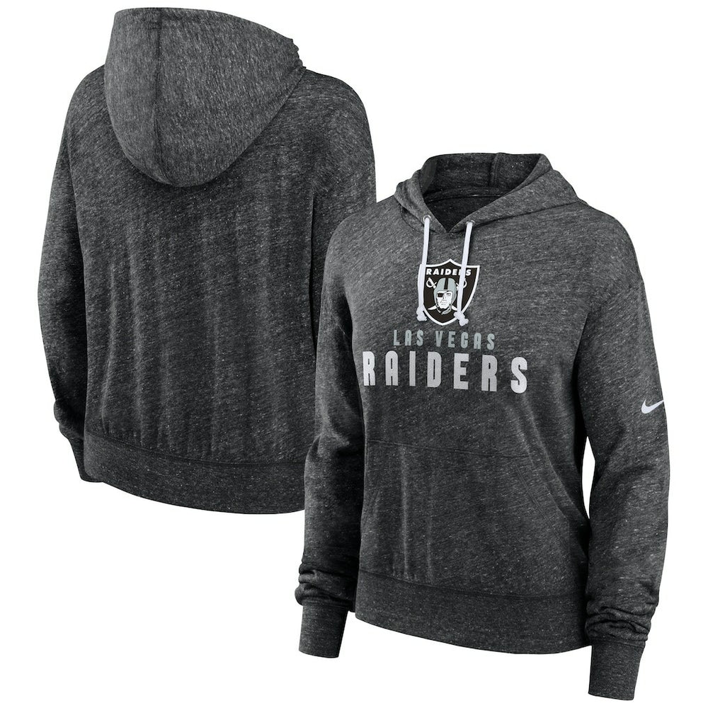 Las Vegas Raiders Women's Gym Vintage Lightweight Pullover Hoodie - Black Hoodies