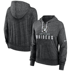 Las Vegas Raiders Women's Gym Vintage Lightweight Pullover Hoodie - Black Hoodies