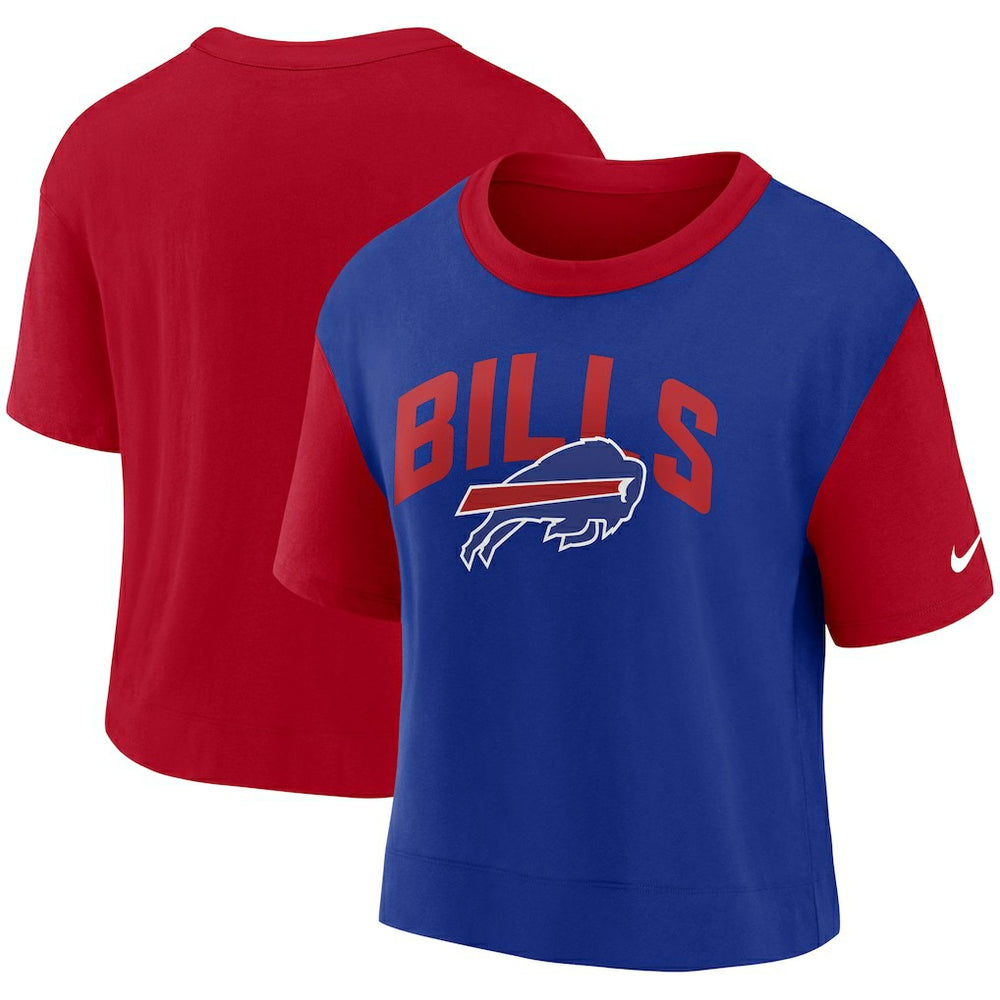 Buffalo Bills Women's High Hip Fashion T-Shirt - Red/Royal T-shirts