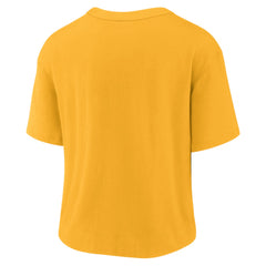 Green Bay Packers Women's High Hip Fashion T-Shirt - Gold/Green T-shirts