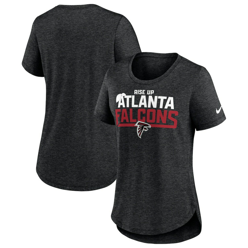 Atlanta Falcons Women's Local Fashion Tri-Blend T-Shirt - Heather Black T-shirts