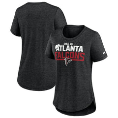 Atlanta Falcons Women's Local Fashion Tri-Blend T-Shirt - Heather Black T-shirts