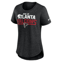Atlanta Falcons Women's Local Fashion Tri-Blend T-Shirt - Heather Black T-shirts