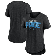 Carolina Panthers Women's Local Fashion Tri-Blend T-Shirt - Heather Black T-shirts