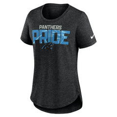 Carolina Panthers Women's Local Fashion Tri-Blend T-Shirt - Heather Black T-shirts