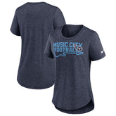 Tennessee Titans Women's Local Fashion Tri-Blend T-Shirt - Heather Navy T-shirts