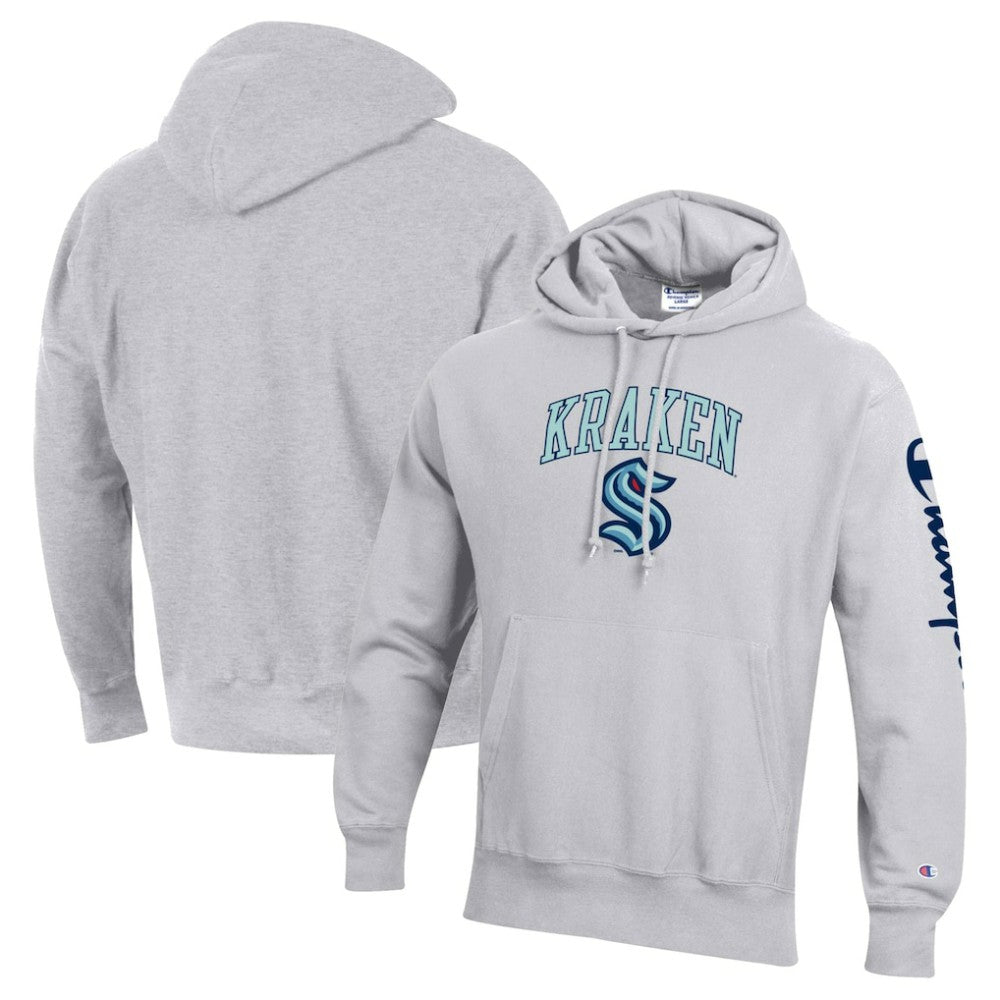 Seattle Kraken Champion Reverse Weave Pullover Hoodie - Heather Gray | US 5020521