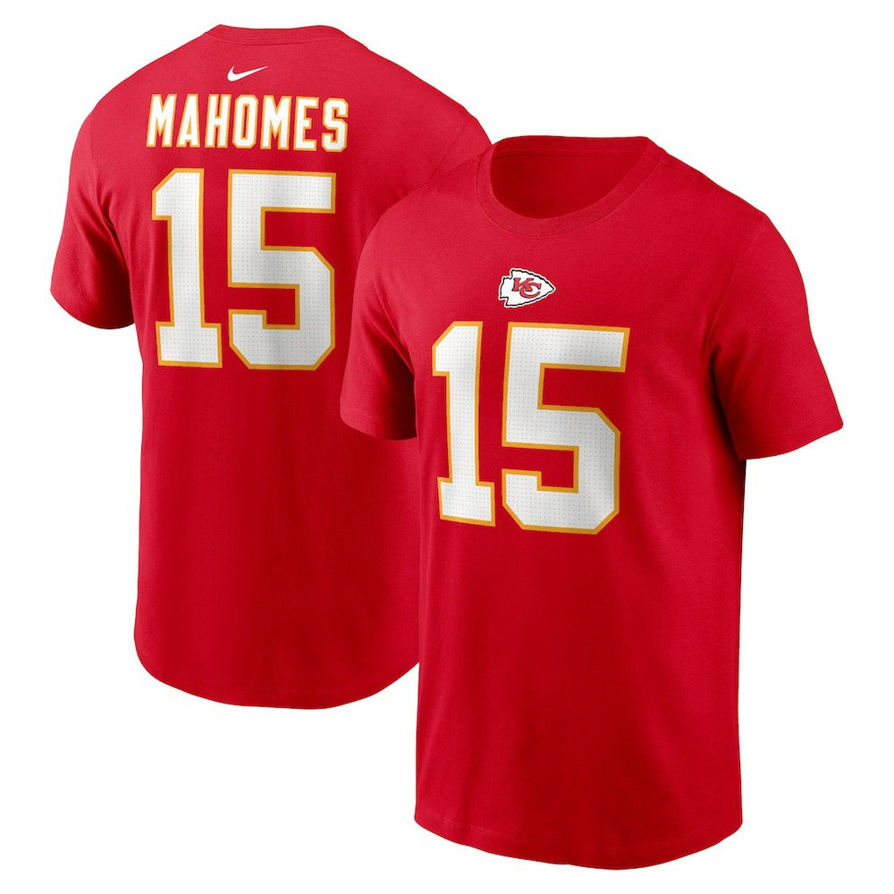 Patrick Mahomes Kansas City Chiefs Player Name & Number T-Shirt - Red T-shirts