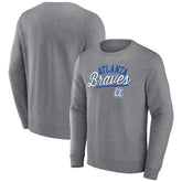 Atlanta Braves Heather Gray Fanatics Simplicity Pullover Sweatshirt Pullover