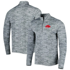 Buffalo Bills Antigua Brigade Throwback Quarter-Zip Top - Gray Tops