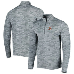 Cleveland Browns Antigua Brigade Throwback Quarter-Zip Top - Gray Tops