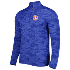 Denver Broncos Antigua Brigade Throwback Quarter-Zip Top - Royal Tops
