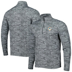 Miami Dolphins Antigua Brigade Throwback Quarter-Zip Top - Gray Tops