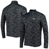 New Orleans Saints Antigua Brigade Quarter-Zip Sweatshirt - Black Sweatshirts