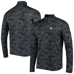New Orleans Saints Antigua Brigade Quarter-Zip Sweatshirt - Black Sweatshirts