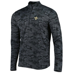 New Orleans Saints Antigua Brigade Quarter-Zip Sweatshirt - Black Sweatshirts