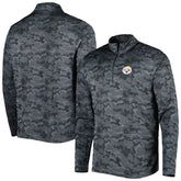 Pittsburgh Steelers Antigua Brigade Quarter-Zip Sweatshirt - Black Sweatshirts