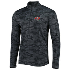Tampa Bay Buccaneers Antigua Brigade Quarter-Zip Sweatshirt - Black Sweatshirts