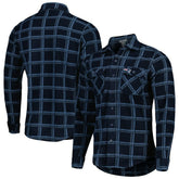 New England Patriots Antigua Industry Flannel Button-Up Shirt Jacket - Navy Jackets