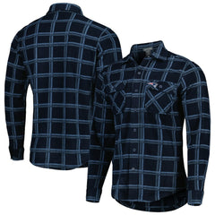 New England Patriots Antigua Industry Flannel Button-Up Shirt Jacket - Navy Jackets