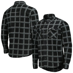 Las Vegas Raiders Antigua Industry Flannel Button-Up Shirt Jacket - Black Jackets