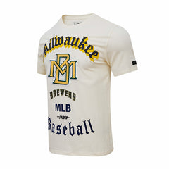 Milwaukee Brewers Pro Standard Cooperstown Collection Old English T-Shirt - Cream T-shirts