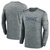 Tennessee Titans Sideline Team Velocity Performance Long Sleeve T-Shirt - Heather Gray T-shirts