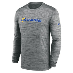 Los Angeles Rams Sideline Team Velocity Performance Long Sleeve T-Shirt - Heather Gray T-shirts