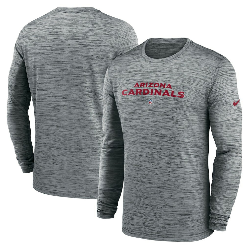 Arizona Cardinals Sideline Team Velocity Performance Long Sleeve T-Shirt - Heather Gray T-shirts
