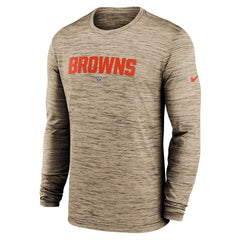 Cleveland Browns Sideline Team Velocity Performance Long Sleeve T-Shirt - Brown T-shirts
