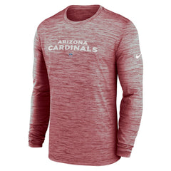 Arizona Cardinals Sideline Team Velocity Performance Long Sleeve T-Shirt - Cardinal T-shirts