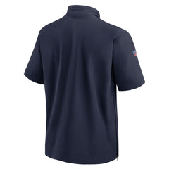 Tennessee Titans Sideline Coach Short Sleeve Hoodie Quarter-Zip Jacket - Navy - Navy Hoodies