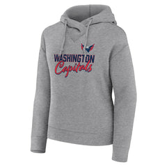 Washington Capitals Fanatics Women's Script Favorite Pullover Hoodie - Heather Gray | US 5025719