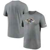 Baltimore Ravens Primetime Legend Logo Performance T-Shirt - Heather Charcoal T-shirts