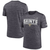 New Orleans Saints Yardline Velocity Performance T-Shirt - Anthracite T-shirts