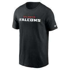 Atlanta Falcons Team Wordmark Essential T-Shirt - Black T-shirts