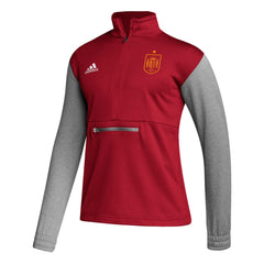 Spain National Team Crest Long Sleeve Half-Zip Top Red - Adidas on sale