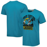 Fred Taylor Jacksonville Jaguars Homage Unisex Caricature Retired Player Tri-Blend T-Shirt - Teal T-shirts